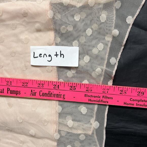 Shannon Ford New York 3/4 Sleeve Size L Blouse Sheer Polka Dot Pink Asymmetrical - Picture 6 of 7